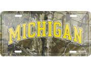 Michigan Wolverines Woodland Embossed Metal Plate