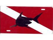 Mako Shark on Dive Flag License Plate