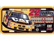 Ward Burton 22 NASCAR Plastic License Plate