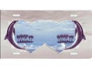 Dolphin Hearts Blue Airbrush License Plate Free Personalization on Air Brush