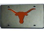 Texas Longhorns Silver Laser Cut License Plate