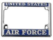 U.S. Air Force Chrome Motorcycle License Frame. Free Screw Caps Included
