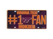 Virginia Tech Hokies 1 Fan License Plate