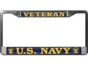 U.S. Navy Veteran License Plate Frame Free Screw Caps Included
