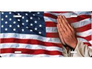 Praying Hands American Flag Airbrush License Plate Free Names on Air Brush