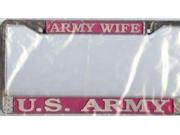 U.S. Army Wife Chrome License Plate Frame Free Screw Caps with this Frame