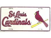 St. Louis Cardinals White License Plate