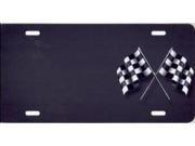 Checkered Flag Gray Offset Airbrush License Plate Free Names on Air Brush