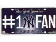 New York Yankees 1 Fan License Plate