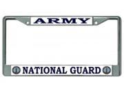Army National Guard Chrome License Plate Frame Free Screw Caps with this Frame