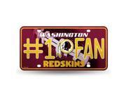 Washington Redskins 1 Fan Glitter License Plate