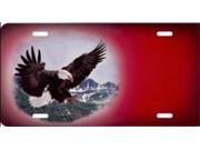 Eagle on Red Offset Airbrush License Plate Free Names on this Air Brush