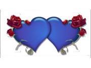 Blue Hearts with Roses Airbrush License Plate Free Personalization on Air Brush