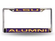 LSU Tigers Alumni Laser Chrome License Plate Frame Free Screw Caps with this Frame