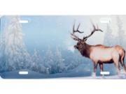 Winter Elk on Blue License Plate Free Personalization on this plate