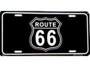 Route 66 Shield Black License Plate
