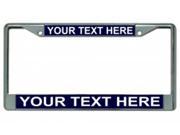 Custom Personalized Navy Blue And Chrome Frame