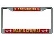 USMC Major General Chrome License Plate Frame