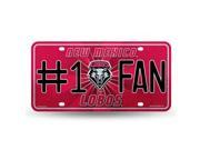 New Mexico Lobos 1 Fan Glitter License Plate