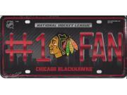 Chicago Blackhawks 1 Fan Metal License Plate