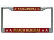 USMC Major General Chrome License Plate Frame USMC Major General Chrome License Plate Frame