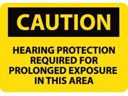 NMC C517PB CAUTION HEARING PROTECTION REQUIRED FOR PROLONGED EXPOSURE IN THIS AREA 10X14 PS VINYL 1 EACH