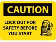 NMC C177P CAUTION LOCKOUT FOR SAFETY BEFORE YOU START 7X10 PS VINYL 1 EACH