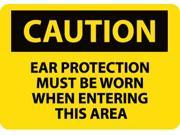 NMC C471PB CAUTION EAR PROTECTION MUST BE WORN WHEN ENTERING THIS AREA 10X14 PS VINYL 1 EACH