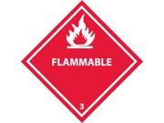 NMC DL158ALV DOT SHIPPING LABEL FLAMMABLE 3 4X4 PS VINYL 500 ROLL 1 ROLL