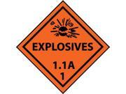 NMC DL88ALV DOT SHIPPING LABEL EXPLOSIVE 1.1A 1 4X4 PS VINYL 500 ROLL 1 ROLL