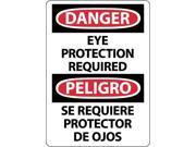 NMC ESD688PB DANGER EYE PROTECTION REQUIRED BILINGUAL 14X10 PS VINYL 1 EACH