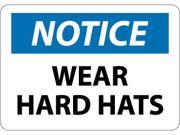 NMC N364AB NOTICE WEAR HARD HATS 10X14 .040 ALUM 1 EACH