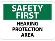 NMC SF53RB SAFETY FIRST HEARING PROTECTION AREA 10X14 RIGID PLASTIC 1 EACH