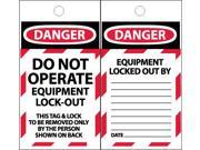 NMC ST604 TAGS DANGER DO NOT OPERATE EQUIPMENT LOCK OUT 6X3 SYNTHETIC PAPER PAK OF 25