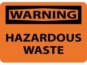 NMC W426RB WARNING HAZARDOUS WASTE 10X14 RIGID PLASTIC 1 EACH