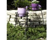 Panacea 20.25 Contemporary 3 Tier Round Fold Out Plant Stand Steel Black