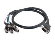 C2G 02568 Premium Vga Male To Rgbhv 5 Bnc Female Video Cable Vga Cable Bnc F To Hd 15 M 3 Ft Molded Thumbscrews Black