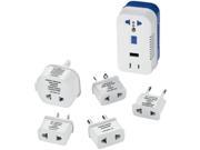 Conair TS703CR Travel Smart 2 Outlet 1875W Converter Set with USB Port and 5 Adapter Plugs