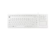 Adesso AKB 270UW SlimTouch Antimicrobial Waterproof USB Compact size Touchpad keyboard 15.50 x 5.50 x 0.43 great for hospital medical usage. White