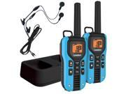 UNIDEN GMR4055 2CKHS 40 Mile 2 Way FRS GMRS Radios with Headsets Blue; NiMH Batteries