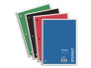 Innovera 66614 1 Subject Wirebound Notebook 10.5 X 8 College Rule 70 Sheets Assorted 4 Pk