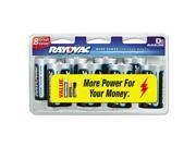 Rayovac 813 8CD Alkaline Batteries D 8 Pack