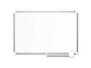 MasterVision MA2794830 Ruled Planning Board 72X48 White Silver