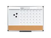 MasterVision MB3507186 3 In 1 Calendar Planner Dry Erase Board 24 X 18 Aluminum Frame