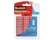 Scotch R101 Restickable Mounting Tabs 1 Inch X 3 Inch Clear 6 Pack