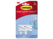 Command 17092CLRES Clear Hooks Strips Plastic Small 2 Hooks 4 Strips Pack