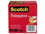 Scotch 600 72 3PK Transparent Tape 600 72 3Pk 1 Inch X 2592 Inch 3 Inch Core Transparent 3 Pack