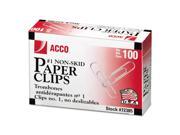 ACCO A7072385G Nonskid Standard Paper Clips 1 Silver 100 Box 10 Boxes Pack
