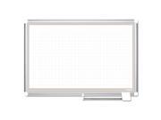 MasterVision CR0632830A All Purpose Porcelain Dry Erase Planning Board 1X2 Grid 36X24 Aluminum Frame