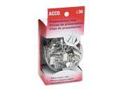 ACCO A7071138 Metal Presentation Clips Assorted Sizes Silver 30 Box